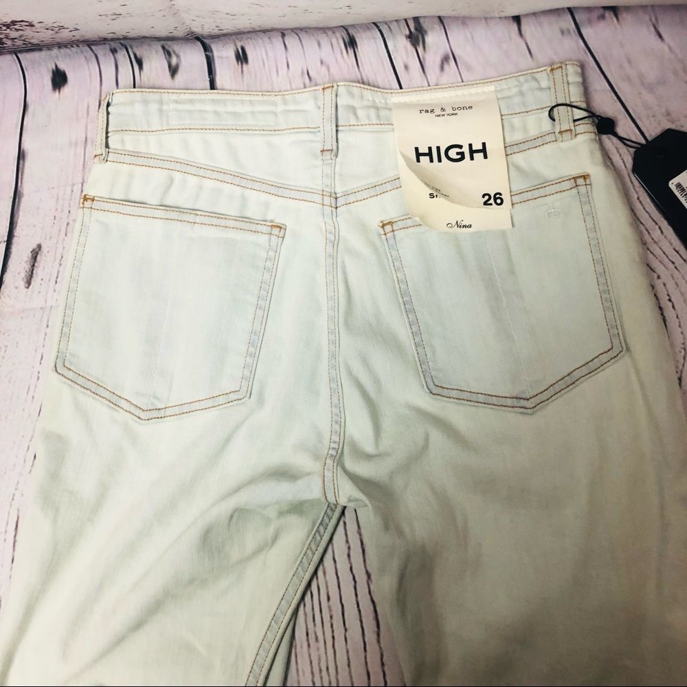 rag & bone Nina High-Rise Skinny Ankle Crop Stretch Jeans 26 - Picture 10 of 15